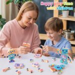 SEMKOTREE Holz-Bauklötze Montessori – Motorikspielzeug mit Schnappverschluss für Kinder 3–6 Jahre – Bild 2