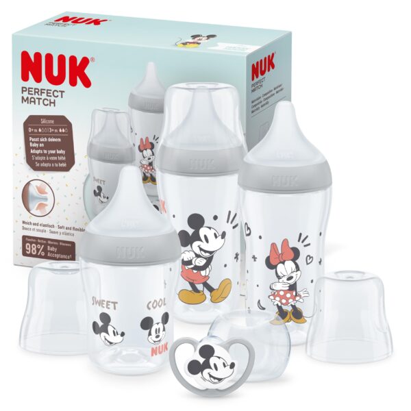 NUK Perfect Match Babyflaschenset – Adaptive Flaschen mit Anti-Colic für 0–6 Monate