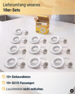 GU10 Einbaustrahler 10er Set Ø68mm – Schwenkbare Deckenspots weiß matt für LED & Halogen – Bild 4