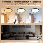Swoieltr LED Deckenleuchte 30cm ultradünn – dimmbar mit Fernbedienung & Farbtemperatur – Bild 2