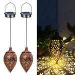 2er Set Solar Hängelaternen mit LED – Wasserdichte Gartenleuchten für Balkon & Terrasse