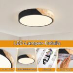 MELAYR Holz LED Deckenlampe 25W 3000K – Moderne Deckenleuchte Ø32cm für alle Räume – Bild 6