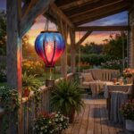 TERESA'S COLLECTIONS Solar Heissluftballon-Laterne – Dekorative Gartenleuchte mit Flammeneffekt – Bild 3