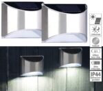 Lunartec 4er-Set Solar-LED-Wandleuchte mit Lichtsensor – Edelstahl IP44 für Aussen – Bild 6