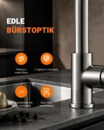 GRIFEMA G4008 Küchenarmatur 360° Schwenkbar – Hochdruck Spültischarmatur Edelstahl – Bild 6