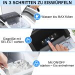 Citybee Eiswürfelmaschine 12kg/24h – Selbstreinigend mit 2 Grössen für Küche & Büro – Bild 8