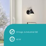 EGLO Priddy Wandlampe Industrial Design – Schwenkbar mit E27 Fassung – Bild 3