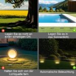 Hqynss 8er Set Solar Bodenleuchten IP65 – Warmweiss Gartenbeleuchtung für Aussen – Bild 7