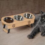 Erhöhter Katzennapf 3er Set mit Bambus-Gestell – Höhenverstellbare Futterstation für Katzen – Bild 8