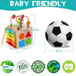 HELLOWOOD Motorikwürfel 8-in-1 aus Gummiholz – Montessori Lernspielzeug ab 1 Jahr – Bild 2