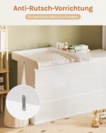 WOLTU Wickelaufsatz 80 x 74,5 cm aus MDF mit Trennfach – Sicherer Wickeltisch Aufsatz in Weiss – Bild 6