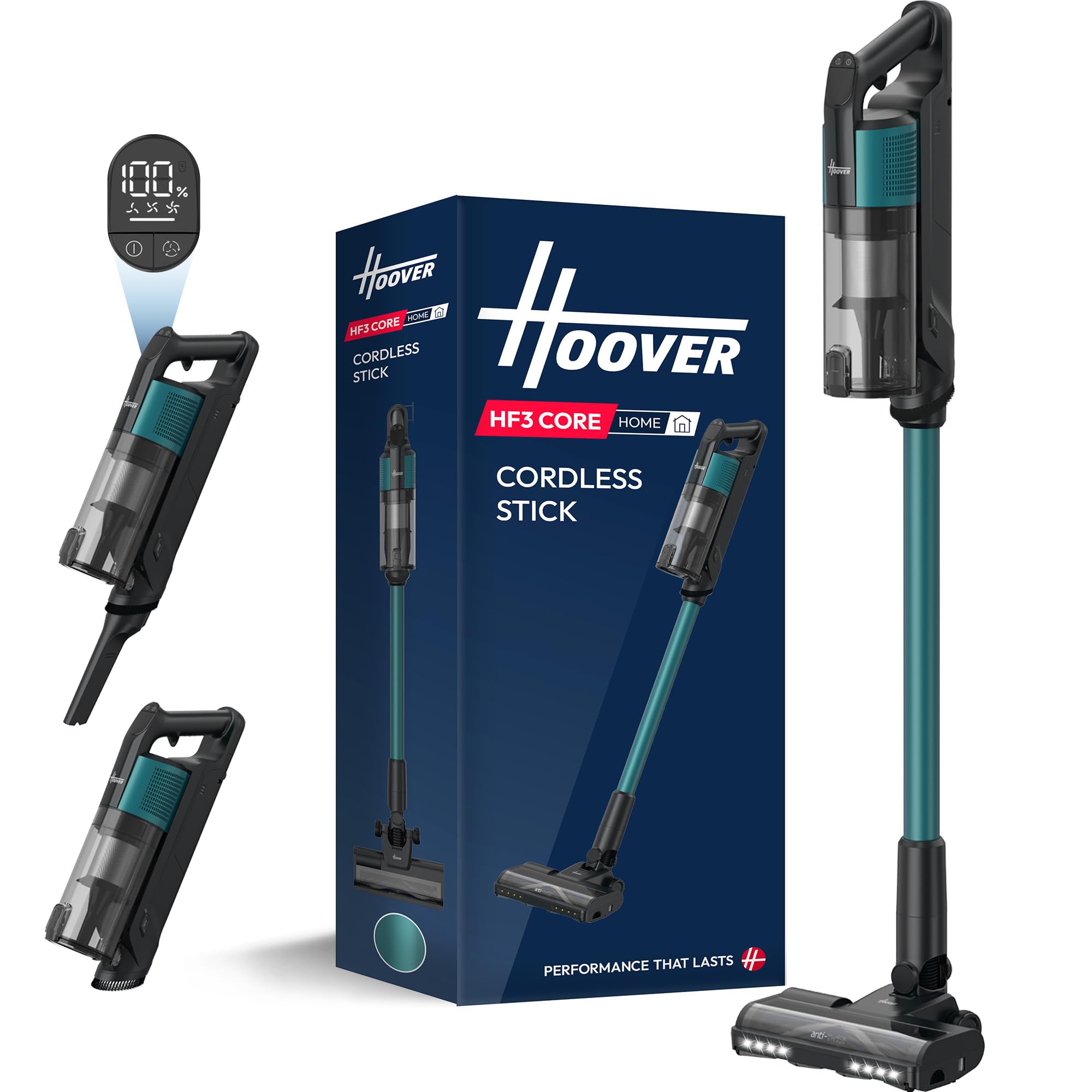 Hoover HF3 CORE Kabelloser Akku-Staubsauger – 60 Min Laufzeit, 300 W für alle Böden