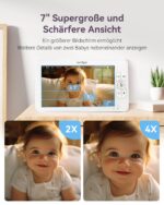 Comfyer BM01 Babyphone mit 7" HD Split-Screen & 1080P Kamera – Sichere Überwachung ohne WLAN – Bild 2