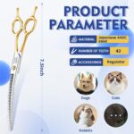 JASON 7.5" Effilierschere für Hunde – 43 Zähne Edelstahl Fellschere mit ergonomischem Griff – Bild 2