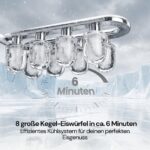 Kismile Eiswürfelmaschine – 11,8 kg/24h, 6 Min. Eiswürfel für Zuhause – Bild 2