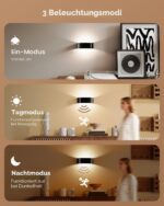 FULNIX 2er Set Akku-Wandleuchte mit Bewegungsmelder – Smart Innenbeleuchtung mit RGB & Fernbedienung – Bild 3
