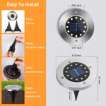 Nurkoo 12er Set Solar Bodenleuchten mit 12 LEDs – Warmweiss Gartenbeleuchtung für Aussen – Bild 3