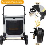 BingoPaw Hundewagen bis 20kg – Faltbarer Hundetrolley mit Bremse & Netzfenstern – Bild 8