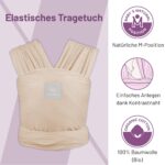 manduca Sling – Elastisches Babytragetuch aus Bio-Baumwolle für Neugeborene bis 15 kg – Bild 3