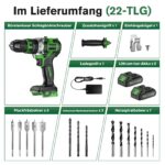 Ginour 21V Bürstenlos Schlagbohrschrauber 90Nm mit 2x2Ah Akku & 22-tlg. Zubehör – Bild 8