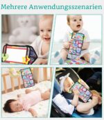 Zawaer Baby Spiegel Spielzeug – Faltbares Sensorisches Stoffbuch mit Beisring für Neugeborene – Bild 6