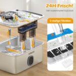 SIBAYS 15L Edelstahl Trinkbrunnen für Hunde & Katzen – Ultra-leise Wasserschale mit LED & 5-stufiger Filterung – Bild 3