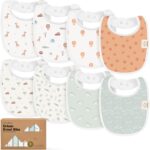 KeaBabies 8er-Pack Bio-Lätzchen für Neugeborene – GOTS-zertifiziert, Saugfähig & Sanft