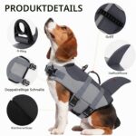 CITÉTOILE Hundeschwimmweste Hai-Design Grösse S – Rettungsweste mit Auftrieb für Hunde – Bild 2
