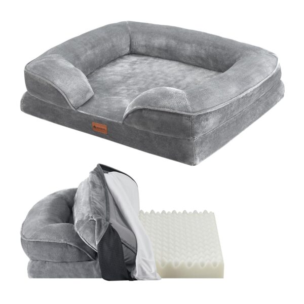 Juskys Hundebett Sheena M – Orthopädisches Hundesofa 72x60 cm, waschbar & rutschfest