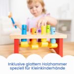 Melissa & Doug Hämmerbank – Holzspielzeug zur Förderung der Feinmotorik ab 2 Jahren – Bild 3