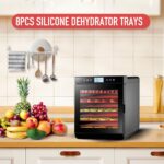 8er-Set Silikon-Dörrschalen 30,5 x 25,4 cm mit Rand – Antihaft-Dehydrator Matten für Obstleder & Gemüse – Bild 2