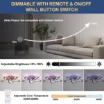 ZAITINZ LED Deckenleuchte 60cm, 50W Dimmbar mit Fernbedienung – 3000–6000K für Wohnzimmer & Schlafzimmer – Bild 2