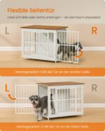 Feandrea Hundebox 82x55x64 cm mit 2 Türen – Designmöbel & Hundekäfig für bis 60 kg – Bild 5