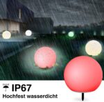 infray Solarkugel 30cm mit 9 Farbmodi – IP67 Solarleuchte für Garten & Pool – Bild 7