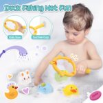 CUTE STONE Baby Badespielzeug-Set – Interaktive Wasserrutsche & Fischernetz für Kleinkinder – Bild 6