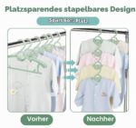 Anstore Mitwachsende Kinderkleiderbügel 20er Set – Verstellbar & Rutschfest in Grün – Bild 6