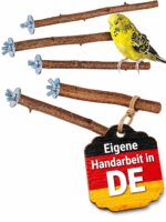 Vogelgaleria® 5er Set Naturholz Sitzstangen – Vogelzubehör für Wellensittich & Nymphensittich