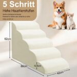 Niubya Hundetreppe 5-stufig H62 cm – Gelenkschonend für kleine & ältere Hunde – Bild 2