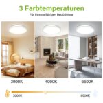 LED Deckenleuchte Ø23cm 7W 1700lm – Energieeffizient Klasse A mit 3 Farbtemperaturen – Bild 3