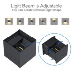 Klighten 2er Set LED-Wandleuchte 12W mit verstellbarem Lichtstrahl – IP65 Anthrazit – Bild 3