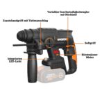 WORX WX381.9 Akku Bohrhammer 20V Brushless – 3-in-1 Bohren, Hammerbohren & Meisseln – Bild 8