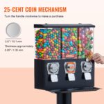 VEVOR Automatischer Süssigkeitenspender 3 Fächer mit Metallständer – Münzbetrieb für Gewerbe – Bild 4