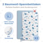 Dreamzie 3er Set Baby Spannbettlaken 55x90 cm + Matratzenschoner – 100% Baumwolle OEKO-TEX – Bild 3