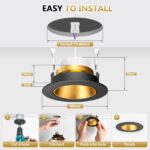 YindaLux 6er LED Einbaustrahler 230V – 5W 550LM Dimmbar 3CCT Schwenkbar IP44 – Bild 2