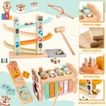 Weilim Montessori Holzspielzeug 3-in-1 ab 1 Jahr – Kugelbahn, Aktivitätswürfel & Formensortierer – Bild 7