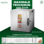 Kwasyo DA 1000 Dörrautomat Edelstahl – XXL-Kapazität 1,8 m² mit LED-Display & Rezeptheft – Bild 4