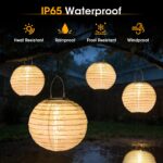 SLWOO Solar Lampions 4er Set 20cm – Warmweisse LED Gartenlaterne Wetterfest für Aussen – Bild 3