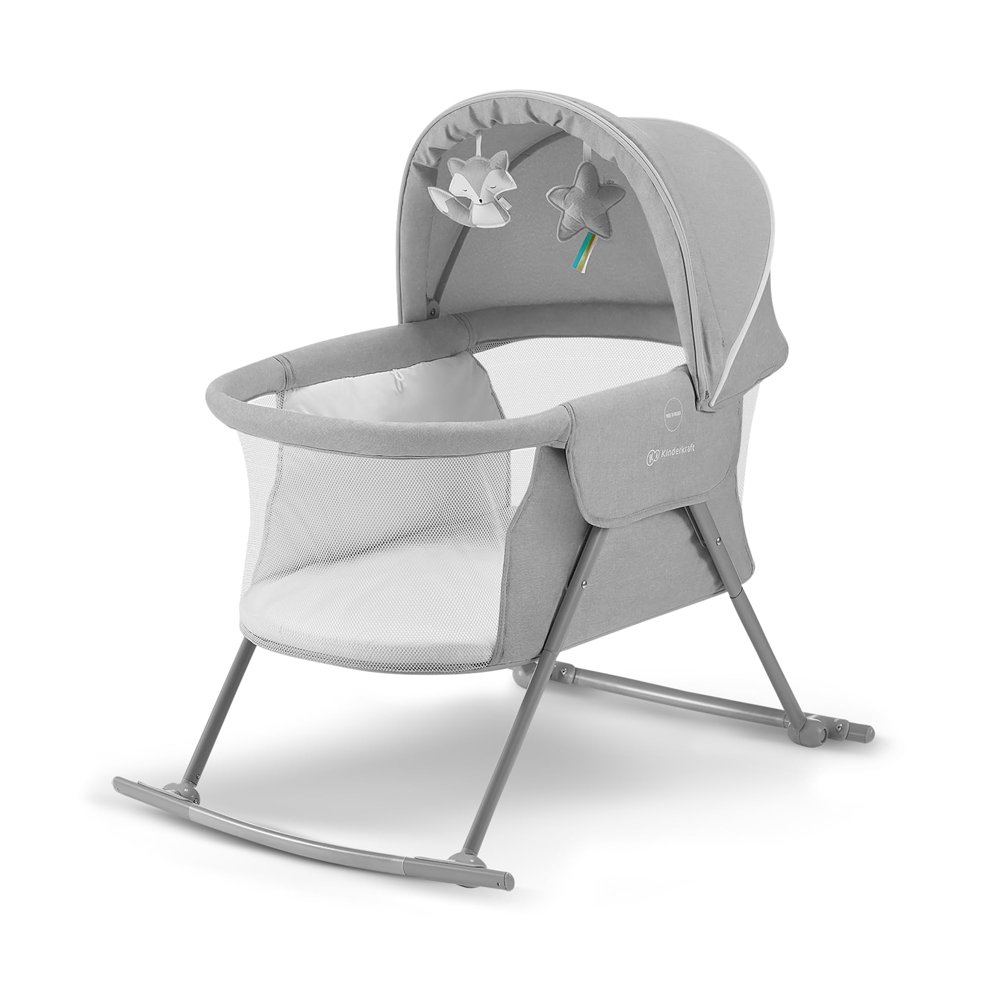 Kinderkraft LOVI Reisebett 3in1 – Stubenwagen, Babywiege & Schaukelanlage bis 9 kg