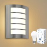 Allesgute Wandlampe E27 IP44 – Edelstahl Aussenleuchte mit LED Warmweiss für Balkon & Hauseingang