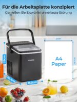 FOHERE Eiswürfelmaschine 14kg/24h – 9 Bullet-Eiswürfel in 5 Min, tragbar mit Selbstreinigung – Bild 3